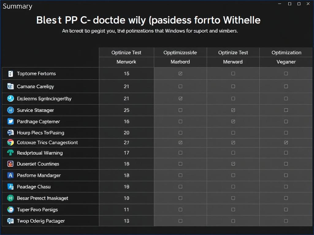 est PC Optimization Tools for Windows Summary Table: Comparing Top PC Optimization Tools for Windows фото