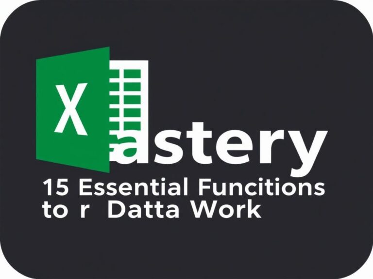 Excel Mastery: 15 Essential Functions for Data Work